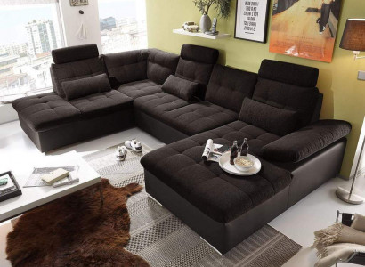 Living landscape multifunction couch corner sofa U-shape bed function sleep